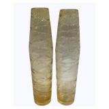 Pair Amber Glass Vases 16.5"