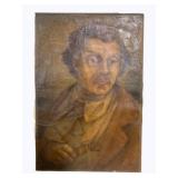 Antique Oil on Canvas Portrait Dated 1947