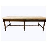 Bamboo Motif Upholstered Bench