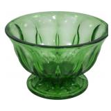Vintage Green Depression Glass Compote 4x6"