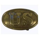 US Brass Belt Buckle 2 x 3.25