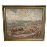 Canvas Painting of Horse in Field 23 x 28