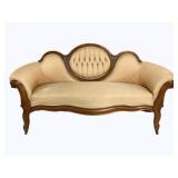 Victorian Cameo & Tufted Back Settee