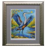GREAT BLUE HERON BY JOHN J AUDUBON