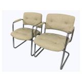 Pair Steelcase Cantilever Chairs, Oatmeal