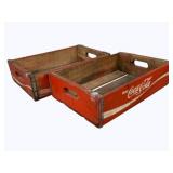 2 Vintage Wood Coke Crates 5 x 18 x 12