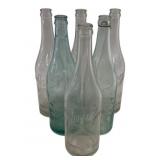 6 Vintage Glass Bottles 12"