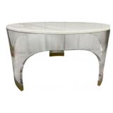 Chelsea House Marble & Acrylic Coffee Table