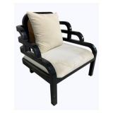 Wildwood Modern Black Armchair w/ rattan