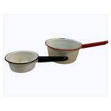 2 Enamel Pans 5" & 7" Round