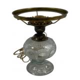 Pressed Glass Lamp Base 9"