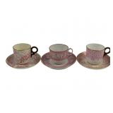 3 Royal Worcester Cups & Saucers 2 x 5