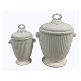 2 Ceramic Jars, 9" & 11"