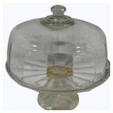 Glass Cake Stand w/ Glass Dome - 12 x 11