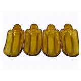 4 Vintage Amber Colored Banana Split Dishes