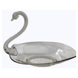 Glass Swan Dish - 14 x 7 x 11.5