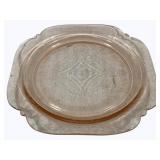 Pink Glass Dish - 10.25 x 10.25