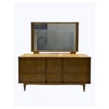 Mid-Century 9 Drawer Dresser w/ Mirror