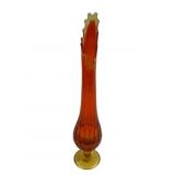 Fenton Amberina Footed Swung Vase 17"