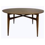 Round Inlaid Top Mid-Century Table