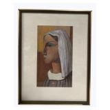 Fridrichs Milts Signed Portrait 25 x 14