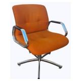 Vintage Steelcase Orange & Chrome Chair