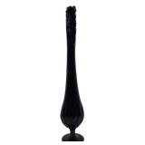 Fenton Black Amethyst Swung Glass Vase 18"