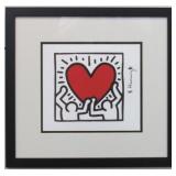 HEART AND FIGURES PRINT BY KEITH HARING