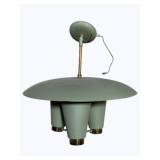 Mid-Century Spaceship Avocado 3 Light Fixture