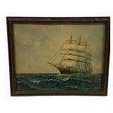 Vintage Framed Print titled "Queen of the Sea"
