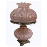 Painted Vintage Glass Lamp 25"