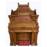 Walnut Victorian Heavily Carved Organ
