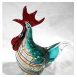 Murano Glass Rooster, 8.25"