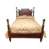 Four Poster Bed w/ Pineapple finials and bedding