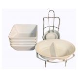 Lot of Dishes w/ metal holder