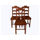 3 Wood Chairs - 16 x 16 x 36
