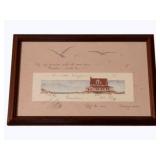 Framed Print  "By the Sea" - signed - 12 x 18