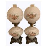2 Gone with the Wind Hurricane Lamps - 22" tall