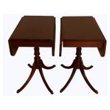 2 Duncan Phyfe Style Mahogany Drop Leaf Tables