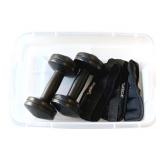 Lot of Weights in Plastic Bin