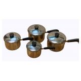 Set of 4 Revere Ware Pots w/ lids