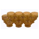 11 Amber Crinkle Glass Dessert Cups