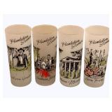 4 Frosted Tumblers - 6.5" tall