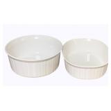 2 CorningWare French White Casserole Dishes