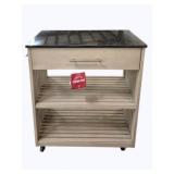 Linon Rolling Kitchen Cart w/ Drawer, Ash Color