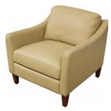 Taupe Leather Armchair 36x38x34
