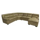 Grey 4pc Leather Sectional 38x135x114