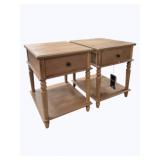 Pair Powell 1 Drawer End Tables