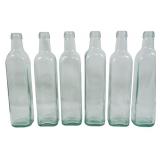 6 Glass Bottles 10"