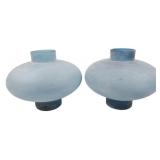 Pr Elk Home Frosted Blue Vase 11"